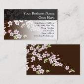 Personalisiertes Rosa/Brauner Dogwood Blossom Visitenkarte (Vorne/Hinten)