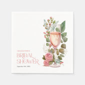 Personalisiertes Rosa Brautparty Serviette (Vorderseite)