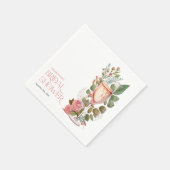 Personalisiertes Rosa Brautparty Serviette (Ecke)