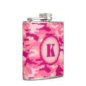 Personalisiertes rosa Camouflage-Muster Flachmann (Rechts)