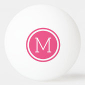 Personalisiertes rosa Circle Monogramm Tischtennisball (Vorderseite)
