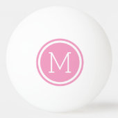 Personalisiertes rosa Circle Monogramm Tischtennisball (Vorderseite)