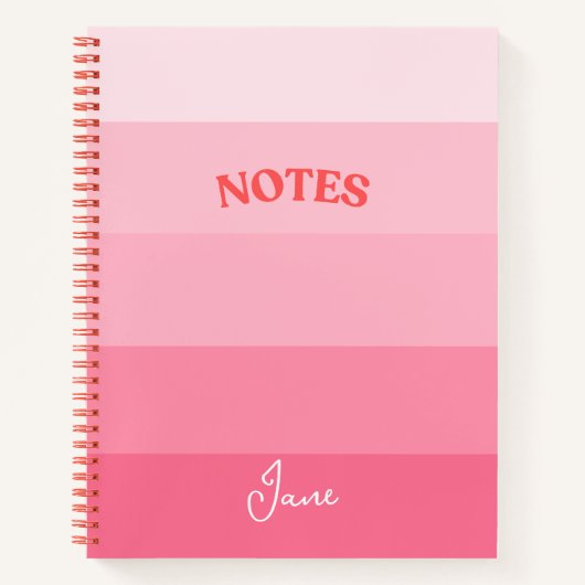 Personalisiertes rosa Colorblock SpiralNotebook Notizblock (Vorderseite)