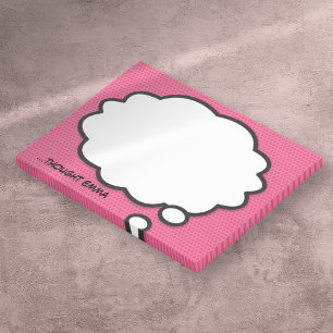 Personalisiertes rosa Comicbuch-Denkblase Post-it Klebezettel