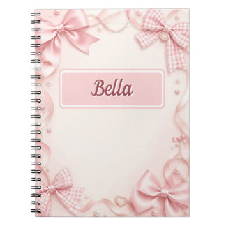 Personalisiertes rosa Coquette-Bow-Notizbuch Notizblock