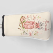 Personalisiertes rosa Coquette-Golf-Monogramm Golf Headcover (Vorderseite)