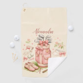 Personalisiertes rosa Coquette-Golf-Monogramm Golfhandtuch (Insitu)