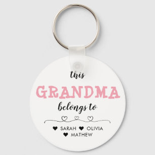 Personalisiertes Rosa Dieses Oma gehört zum Schl Schlüsselanhänger