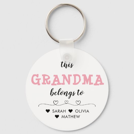 Personalisiertes Rosa Dieses Oma gehört zum Schlüs Schlüsselanhänger (Vorderseite)