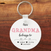 Personalisiertes Rosa Dieses Oma gehört zum Schlüs Schlüsselanhänger (Vorderseite)