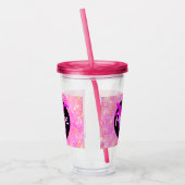 Personalisiertes rosa Dinosaurier-Hide Acryltrinkbecher (Links)