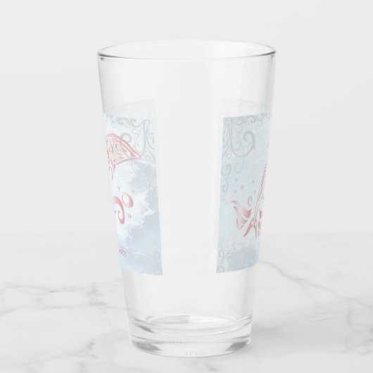 Personalisiertes Rosa Dolphin Glas (Links)