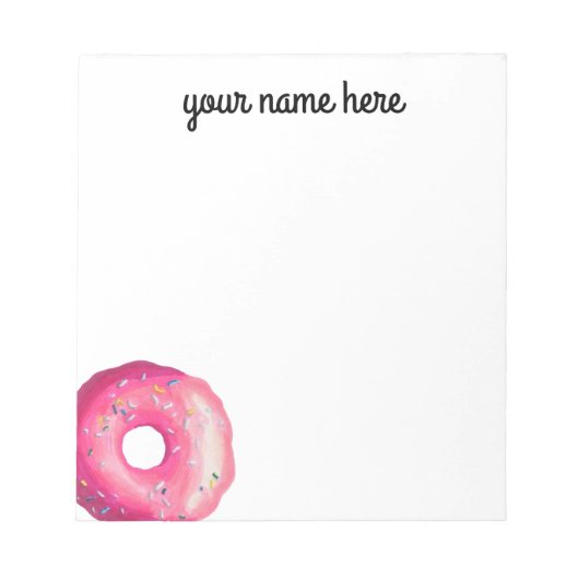 Personalisiertes rosa Donut Notizblock (Vorderseite)