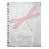Personalisiertes rosa Dragonfly-Notebook Notizblock (Vorderseite)
