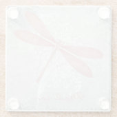 Personalisiertes Rosa Dragonfly-Untersetzer Glasuntersetzer (Rückseite)