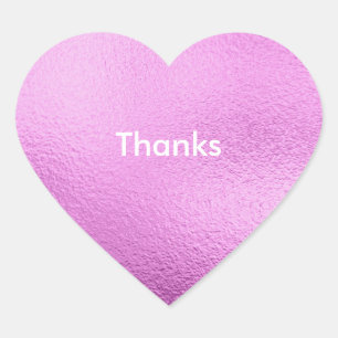 Personalisiertes Rosa Einfach Herzklammern, glänze Herz-Aufkleber