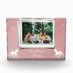 Personalisiertes rosa Einhorn-Foto Fotoblock