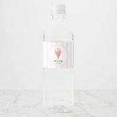 Personalisiertes rosa Eis Wasserflaschenetikett (Vorderseite)