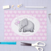 Personalisiertes rosa Elefant-1. Seidenpapier (Handwerk)