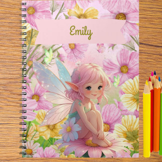 Personalisiertes Rosa Fairy Write & Zeichnen Story Notizblock
