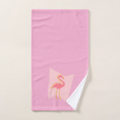 Personalisiertes Rosa Flamingo Mid-Century Modern Badhandtuch Set (Handtuch)