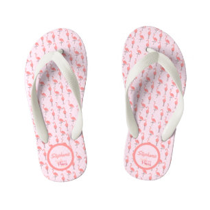 Personalisiertes Rosa Flamingo Muster Kleine Prinz Kinderbadesandalen