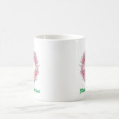 Personalisiertes rosa, florales Herz Kaffeetasse (Mittel)