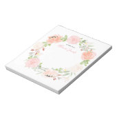 Personalisiertes Rosa florfarbenes Aquarell Notepa Notizblock (Rotiert)