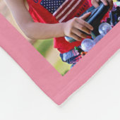 Personalisiertes rosa Fotolack Mit Monogramm Gesch Fleecedecke (Ecke)