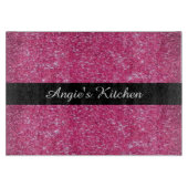 Personalisiertes rosa funkelnd schneidebrett (Vorderseite)