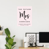 Personalisiertes Rosa für die zukünftige Mrs. Jung Poster (Heimbüro)
