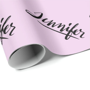 Personalisiertes rosa Geschenkpapier für Jennifer