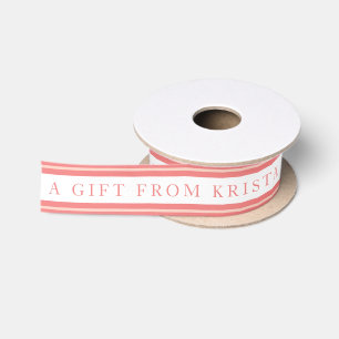 Personalisiertes rosa gestreiftes Satinband
