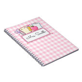 Personalisiertes rosa Gingham-Lehrer Notizblock (Rechte Seite)