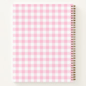 Personalisiertes rosa Gingham-Lehrer Notizblock (Rückseite)