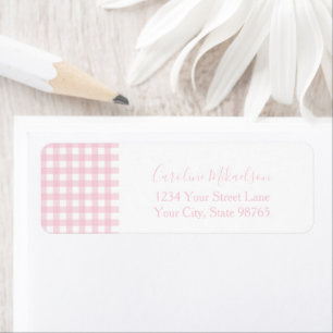 Personalisiertes rosa Gingham-Monogramm
