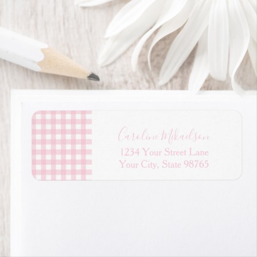 Personalisiertes rosa Gingham-Monogramm (Insitu)