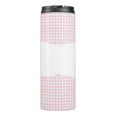 Personalisiertes Rosa Gingham-Muster Thermosbecher (Rückseite)