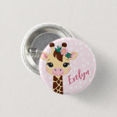 Personalisiertes Rosa Giraffe Button - für Empathi (Vorne & Hinten)