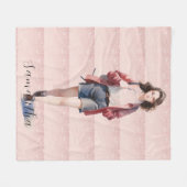 Personalisiertes Rosa Girl Uni Fleecedecke (Vorderseite (Horizontal))