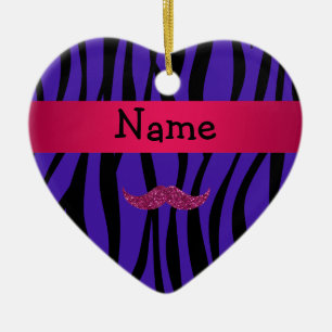 Personalisiertes rosa Glitter Namensmustahce Keramik Ornament