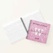 Personalisiertes Rosa Glitzer Writer's Journal Notizblock (Innenseite)