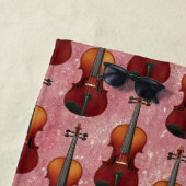 Personalisiertes rosa-glitzerndes Violin Strandtuch (Beispiel)