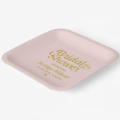 Personalisiertes Rosa-Gold-Hochzeitsfest-Brautpart Pappteller (Gewinkelt)