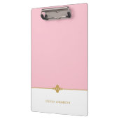 Personalisiertes Rosa Gold Klemmbrett (Links)