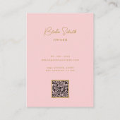Personalisiertes Rosa | Gold Modernes Beruflich Visitenkarte (Rückseite)