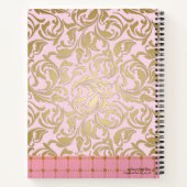 Personalisiertes rosa Gold Notizblock (Rückseite)