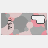 Personalisiertes rosa-graues Molekül Samsung Handy Galaxy Hülle (Rückseite (Horizontal))