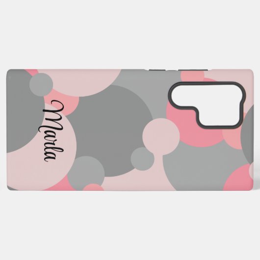 Personalisiertes rosa-graues Molekül Samsung Handy Samsung Galaxy Hülle (Rückseite (Horizontal))