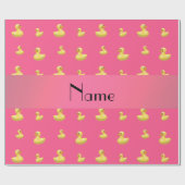 Personalisiertes rosa Gummiente Geschenkpapier (Flach)